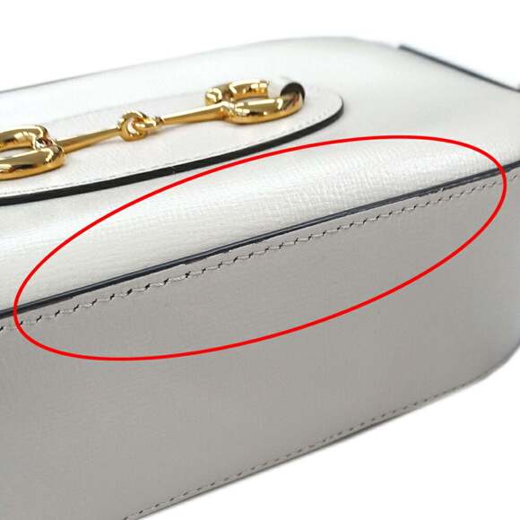 GUCCI White Leather Horsebit Shoulder Bag - Picture 13 of 13